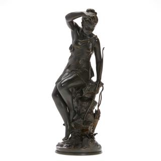 Appraisal: Lucie Signoret-Ledieu bronze sculpture Lucie Signoret-Ledieu French - Diana the