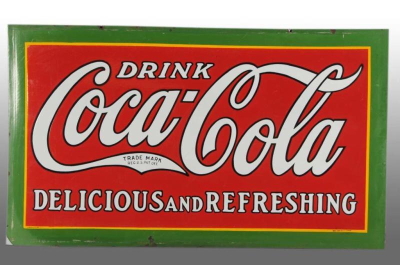 Appraisal: Porcelain Coca-Cola Sign Description One-sided version with very heavy shelving