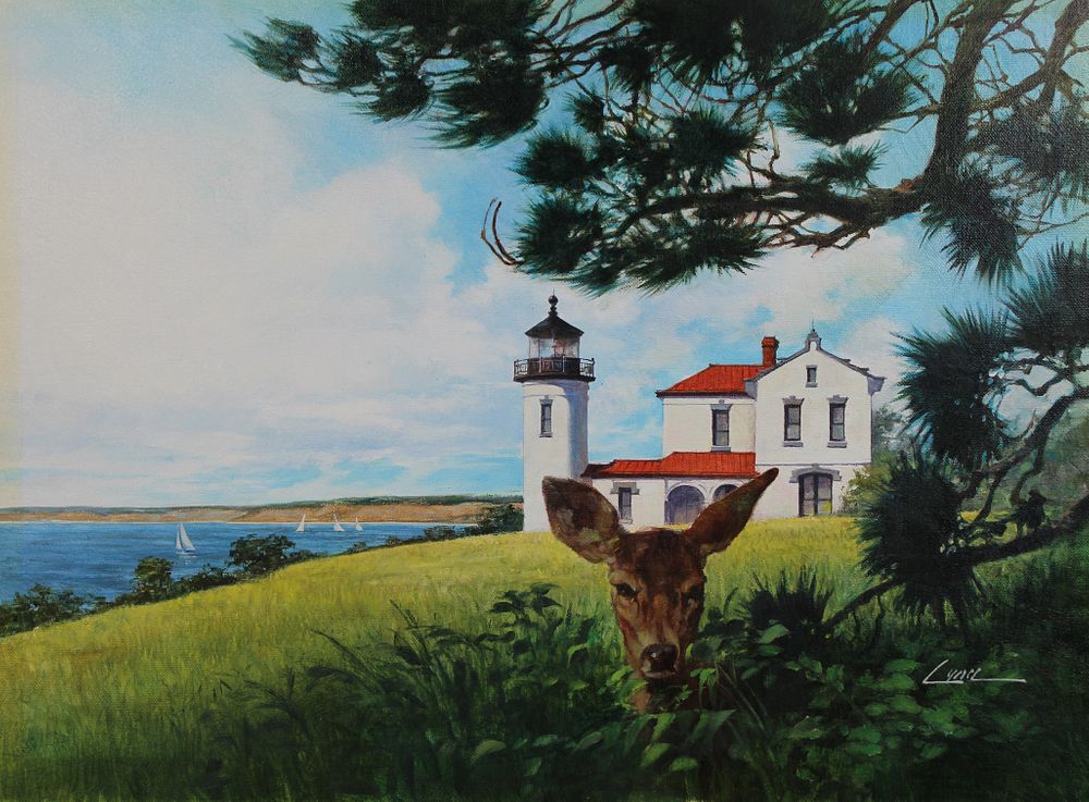 Appraisal: Dennis Lyall B Admiralty Head Lighthouse Dennis Lyall American B