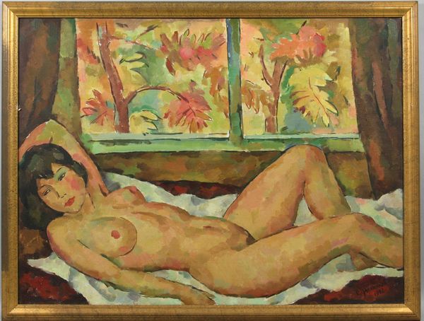 Appraisal: Oleg Filippov Russian b reclining woman by window o c