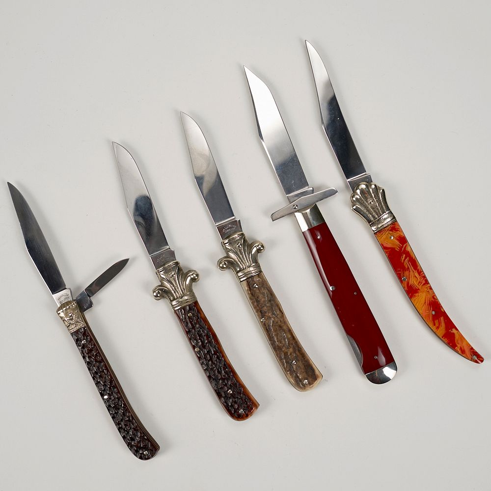 Appraisal: Grp Folding Knives - Fight'N Rooster Queen Steel Group of