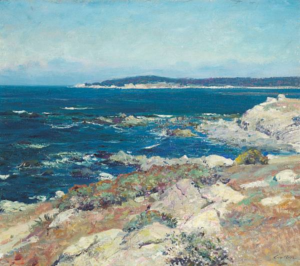 Appraisal: Guy Rose American - Carmel seascape A blue sea Carmel