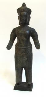 Appraisal: Antique Bronze Cambodian Statue Antique Bronze Cambodian Statue Cast bronze