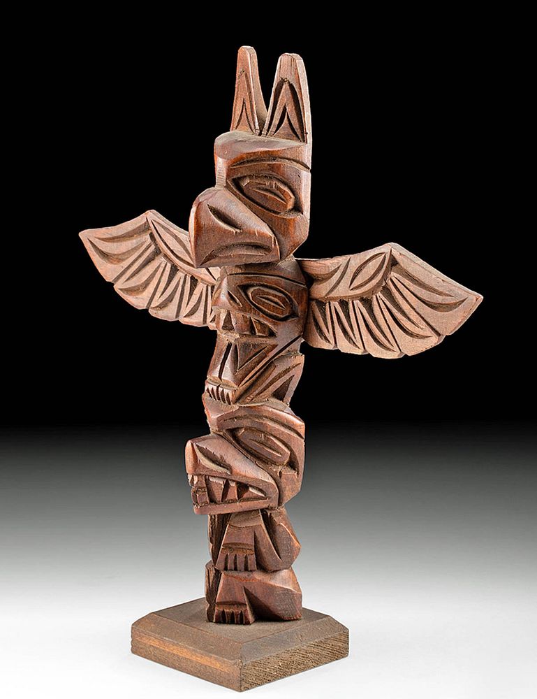 Appraisal: s Northwest Coast Wood Totem Pole - Ray Williams Native