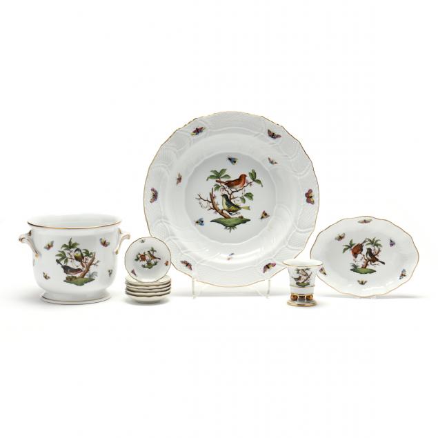 Appraisal: SELECTION OF HEREND ROTHSCHILD BIRD TABLEWARE To include a chop