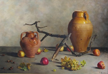 Appraisal: G Becciani Italian th Century Still Life Oil on canvas