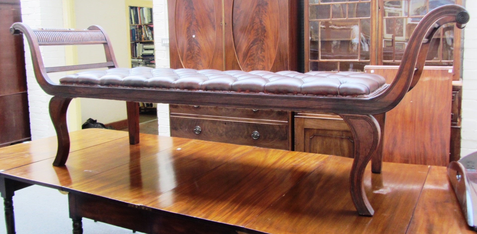 Appraisal: A th century Indian rosewood window seat of large proportions