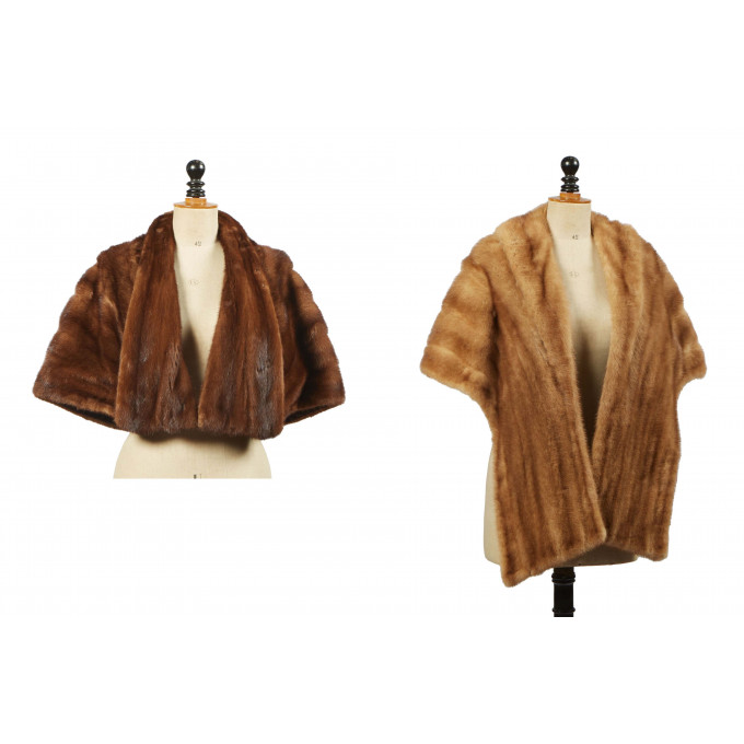 Appraisal: Two Mink Shawls one labeled Autumn Haze Emba from D