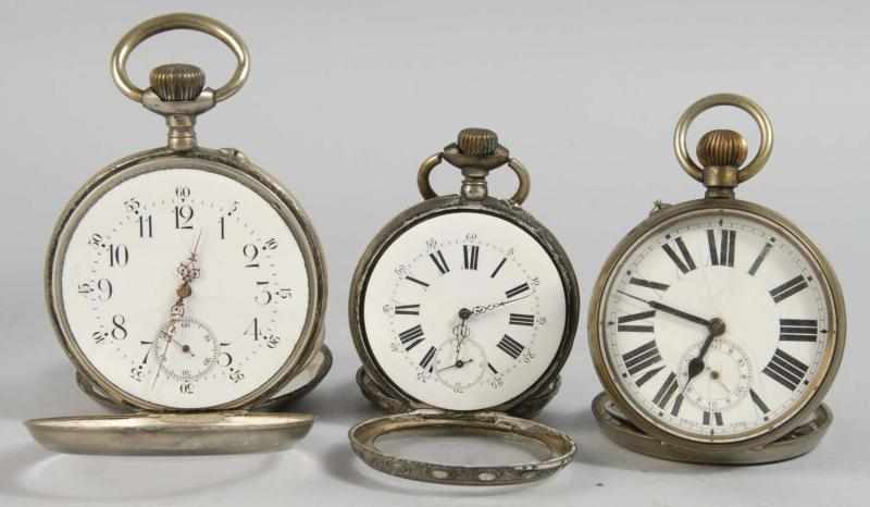 Appraisal: Lot of Large Pocket Watches Description Spiral Breguet working diameter