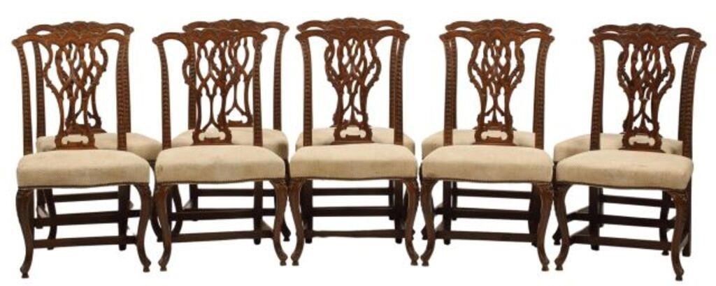 Appraisal: lot of George III style dining chairs with central ribbon