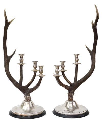 Appraisal: pair Silverplate candelabra in the manner of Anthony Redmile British