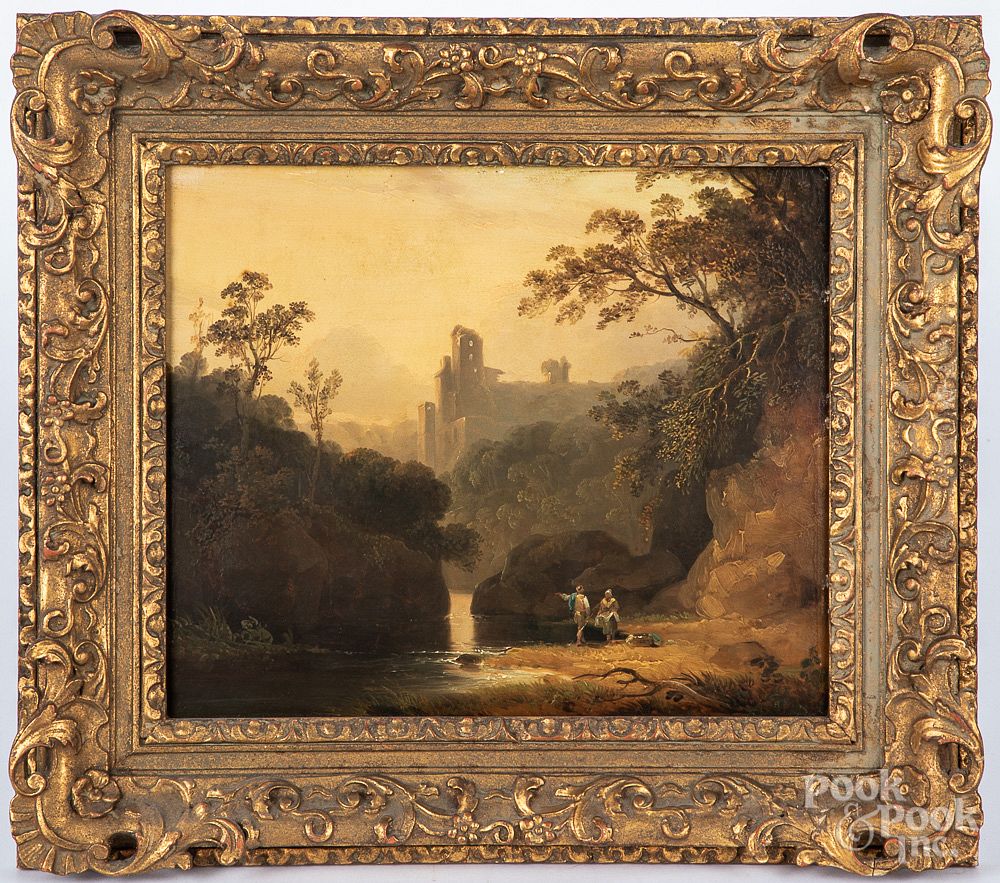 Appraisal: Pair of Continental oil on board landscapes Pair of Continental