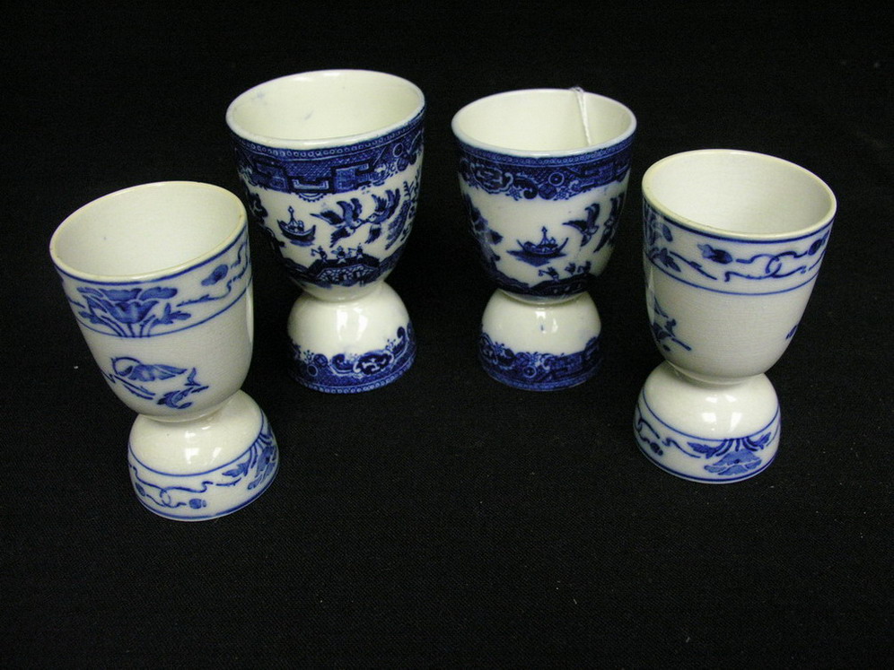 Appraisal: LOT OF BLUE WILLOW BLUE AND WHITE EGG CUPS Blue