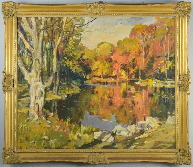 Appraisal: G Cherepov Autumn Landscape George Cherepov American - oil on