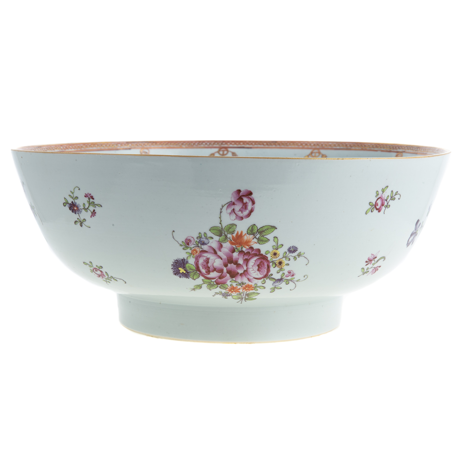 Appraisal: CHINESE EXPORT FOOTED PUNCHBOWL Circa large footed bowl with exterior