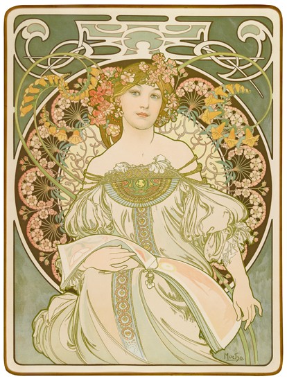 Appraisal: ALPHONSE MUCHA - REVERIE x inches x cm Condition A