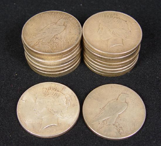 Appraisal: Roll of Peace Dollars Dates are and some with D