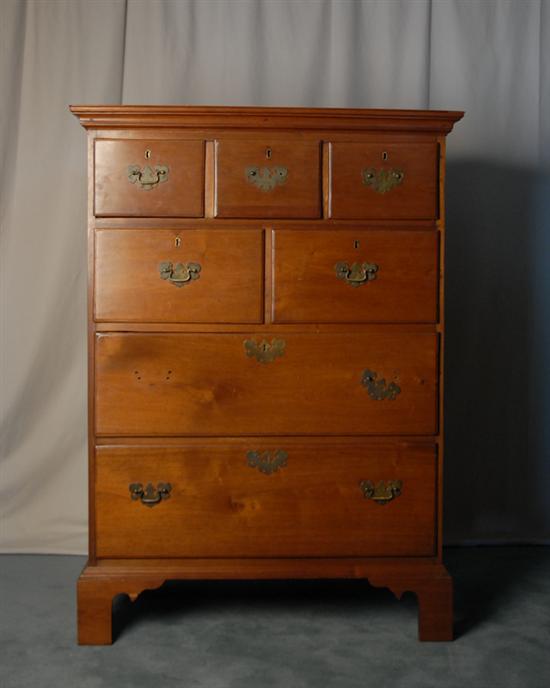 Appraisal: A L th C Southern Chest of Drawers walnut with