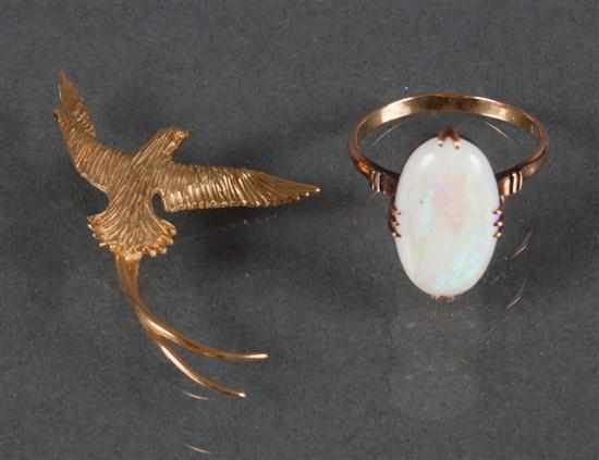 Appraisal: K gold and opal ring together with a K gold