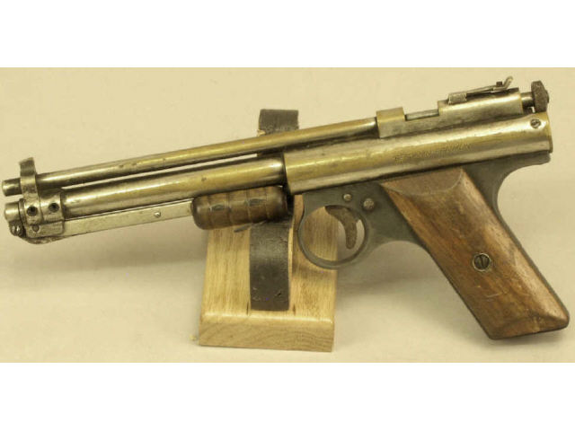 Appraisal: Ben Franklin antique nickel on brass hand pump air pistol