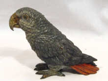 Appraisal: A cold painted bronze model of a parrot approx cm