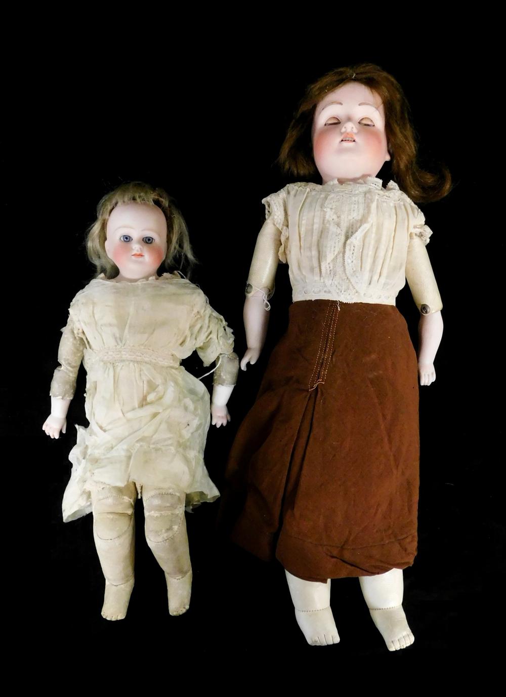 Appraisal: Two Dolls Bisque shoulder head Kestner D E P doll