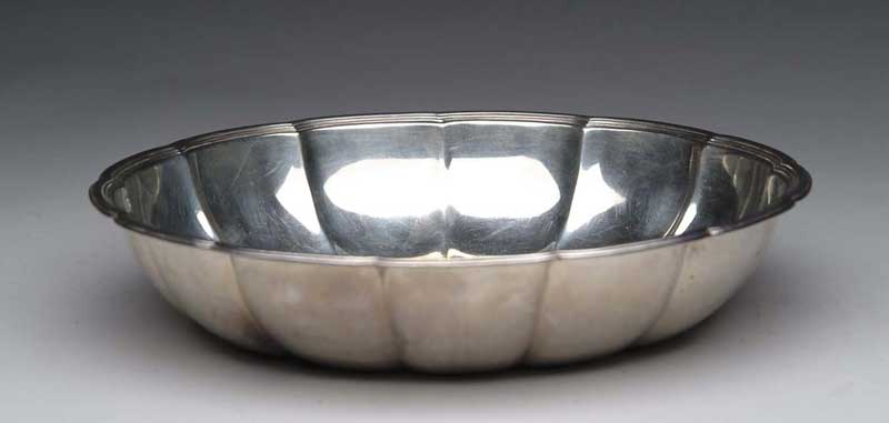 Appraisal: STERLING SILVER FLUTED BOWL BY TIFFANY CO The shaped edge