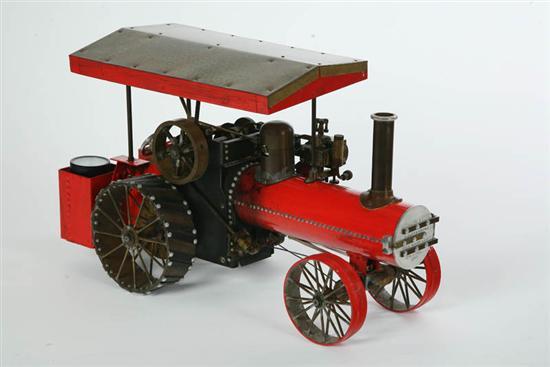 Appraisal: SCALE MODEL STEAM ENGINE Circa s Painted red with moveable