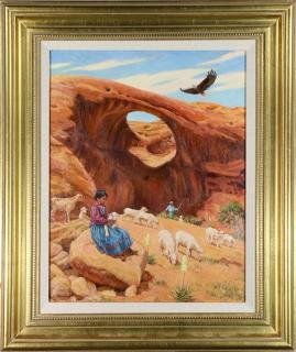 Appraisal: Painting Lee Stroncek Lee Stroncek American b Navajo Land oil