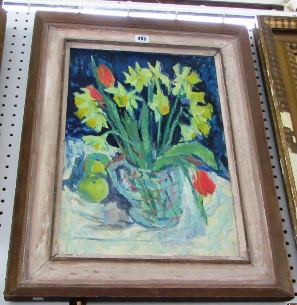 Appraisal: Adrian Ryan - Still life of spring flowers oil on