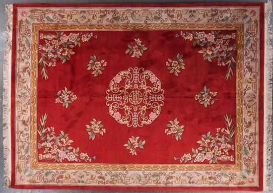 Appraisal: -line Chinese rug China modern approximately x Estimate -