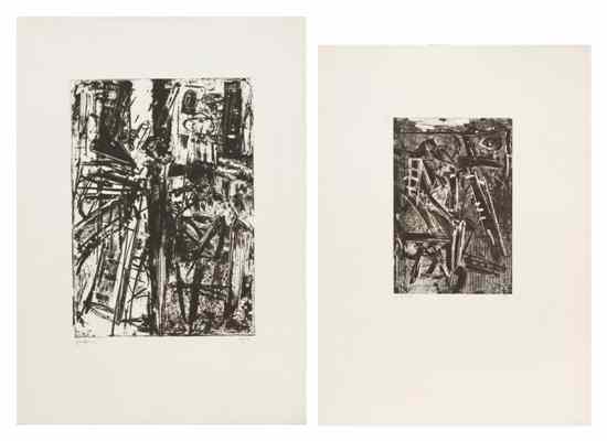 Appraisal: Emilio Vedova Italian - A pair of etchings etching each