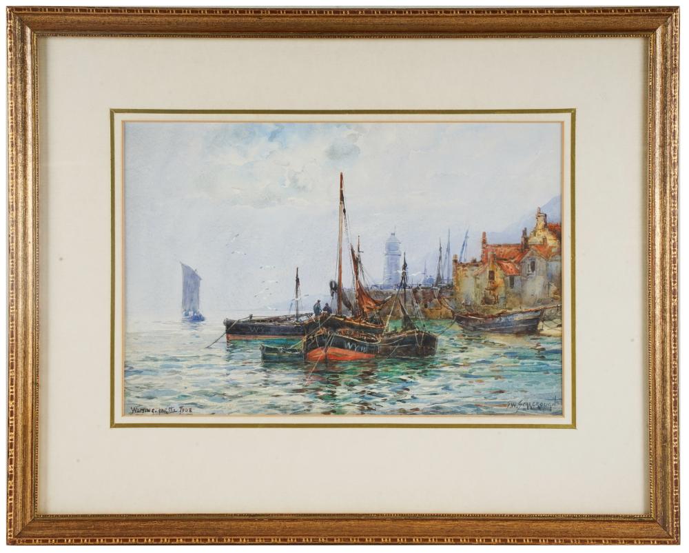 Appraisal: FREDERICK WILLIAM SCARBOROUGH - WAITING FOR THE TIDE watercolor on