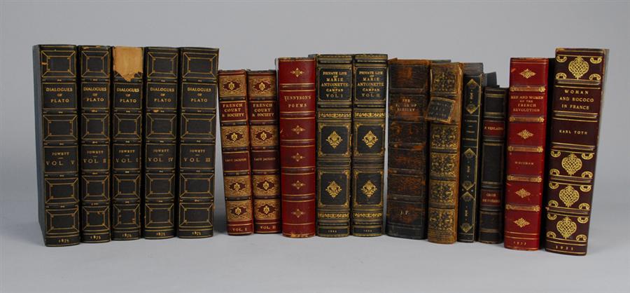 Appraisal: ASSEMBLAGE OF SIXTEEN LEATHER AND CLOTH BOUND BOOKS including The