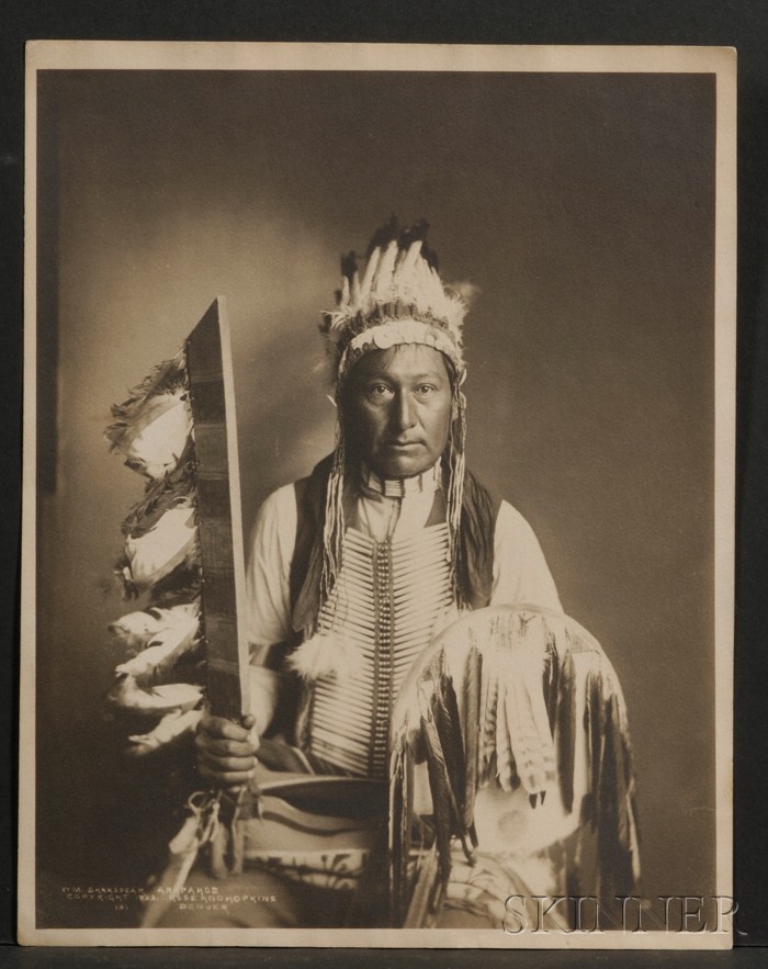 Appraisal: Large Photograph of an Arapaho Indian copyright Rose and Hopkins