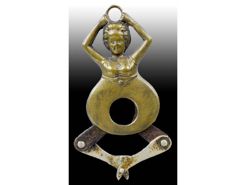 Appraisal: Naughty Woman Brass Cigar Cutter Woman Description - '' L