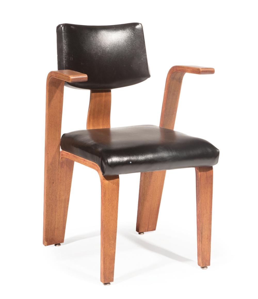 Appraisal: Mid-Century Modern Bent Plywood Armchair unmarked h in w in