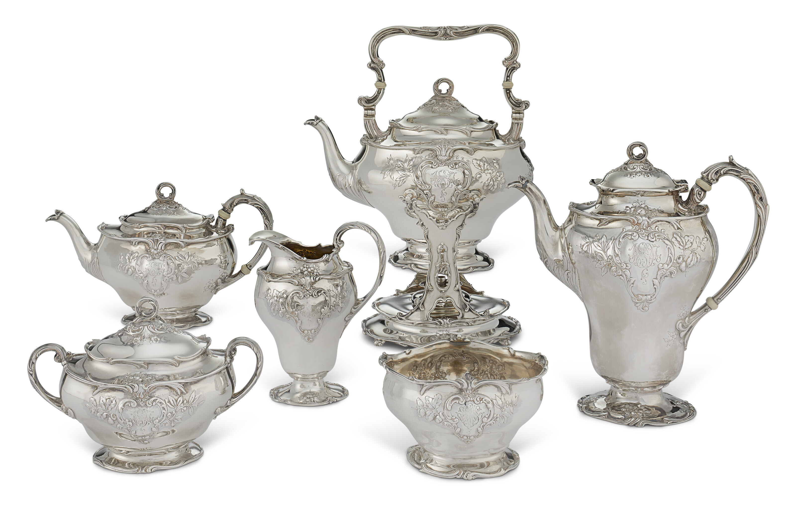 Appraisal: AN AMERICAN SILVER SIX-PIECE TEA AND COFFEE SERVICE MARK OF