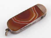 Appraisal: A silver mounted agate vesta case hallmarks rubbed makers' mark