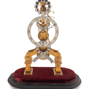 Appraisal: An English Skeleton Clock Francis Abbott Derby th Century having