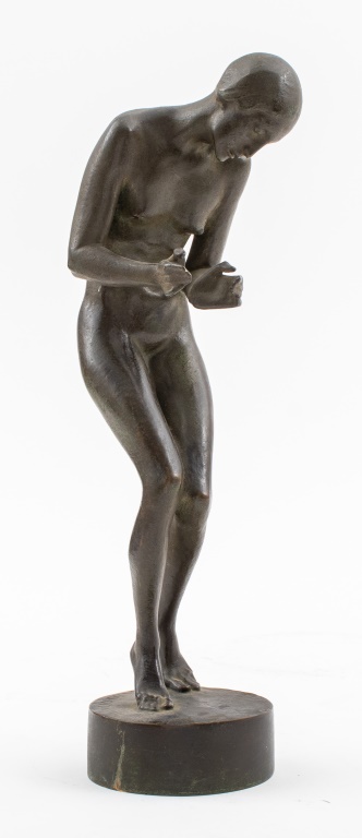 Appraisal: HEINRICH SCHOLZ NUDE WOMAN BRONZE SCULPTURE Heinrich Karl Scholz Austrian