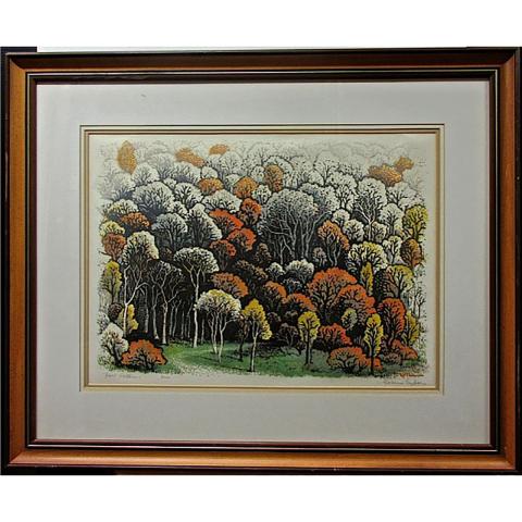 Appraisal: WOLDEMAR NEUFELD CANADIAN - FALL PATTERNS COLOUR BLOCKPRINT SIGNED TITLED