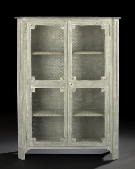 Appraisal: Louis XVI-Style Polychromed Vitrine the rectangular top with projecting canted