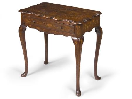 Appraisal: A Dutch mahogany and marquetry inlaid side table th century