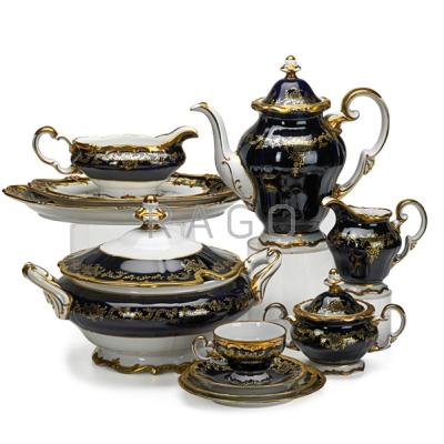 Appraisal: WEIMAR COBALT CHINA SERVICE Sixty-four piece service for eight Germany