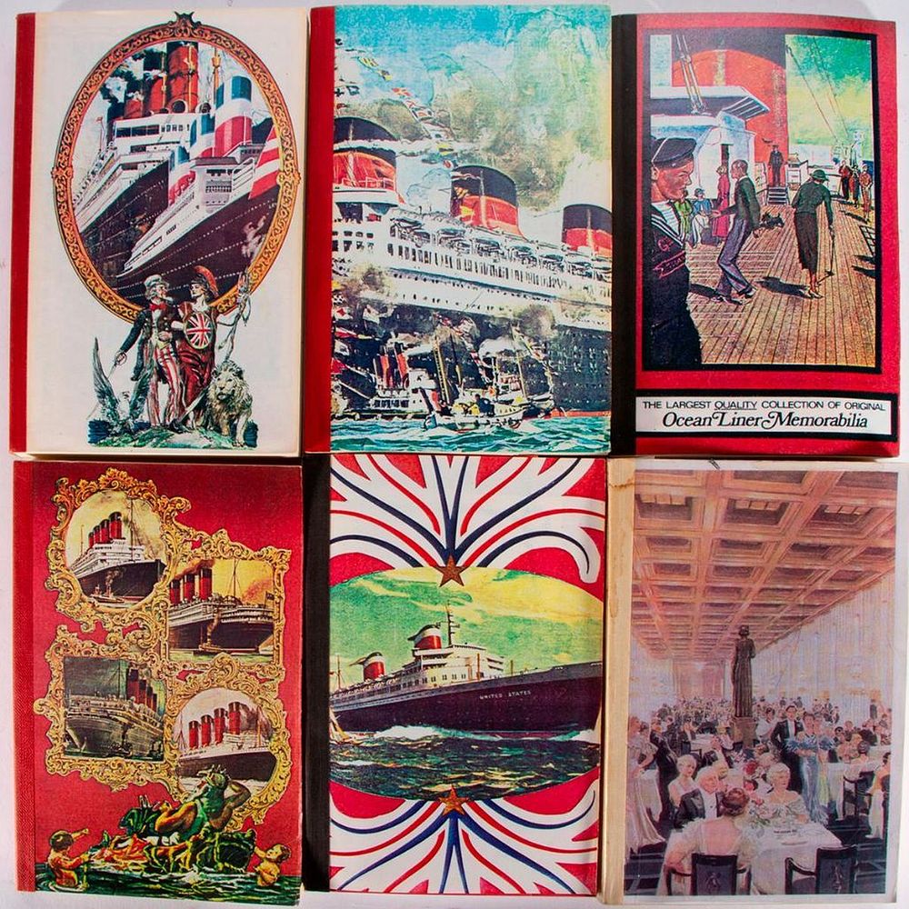 Appraisal: Ocean Liner Memorabilia Six Kenneth Schultz Ocean Liner Memorabilia Catalogs