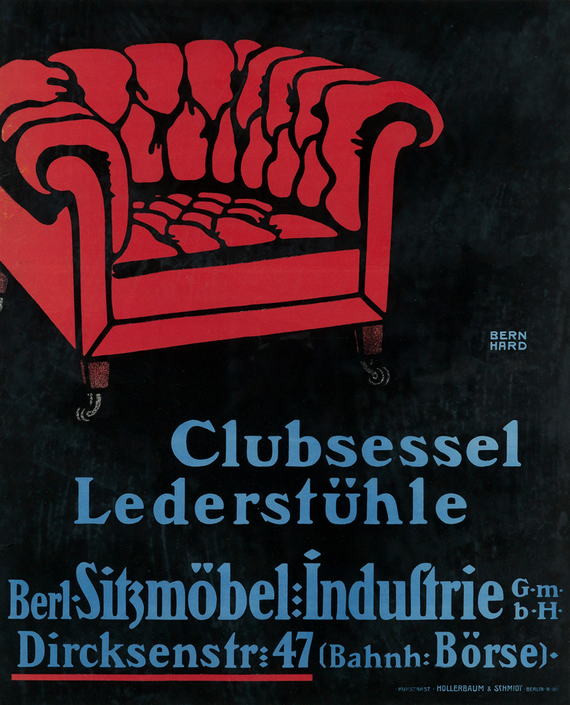 Appraisal: LUCIAN BERNHARD - CLUBSESSEL LEDERST HLE x inches x cm