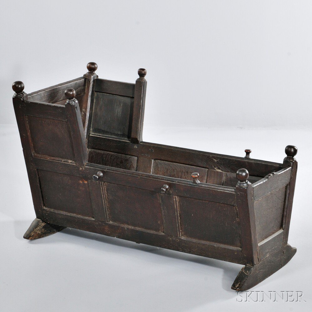 Appraisal: Paneled Walnut Cradle England or Wales late th first quarter