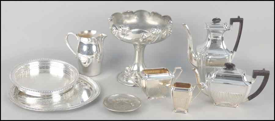 Appraisal: ENGLISH SILVERPLATE TEA AND COFFEE SERVICE Comprised of a teapot