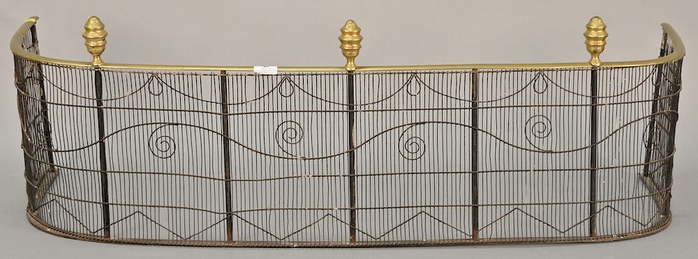 Appraisal: Federal wire fire fender with brass top rail and three